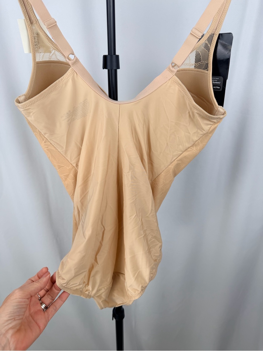 NWT Bali Firm Control Lace Body Briefer Shapewear Nude 34D - Picture 11 of 14